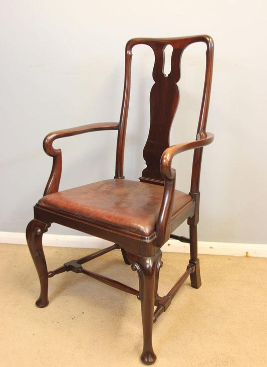 Mahogany Elbow Carver Desk Chair